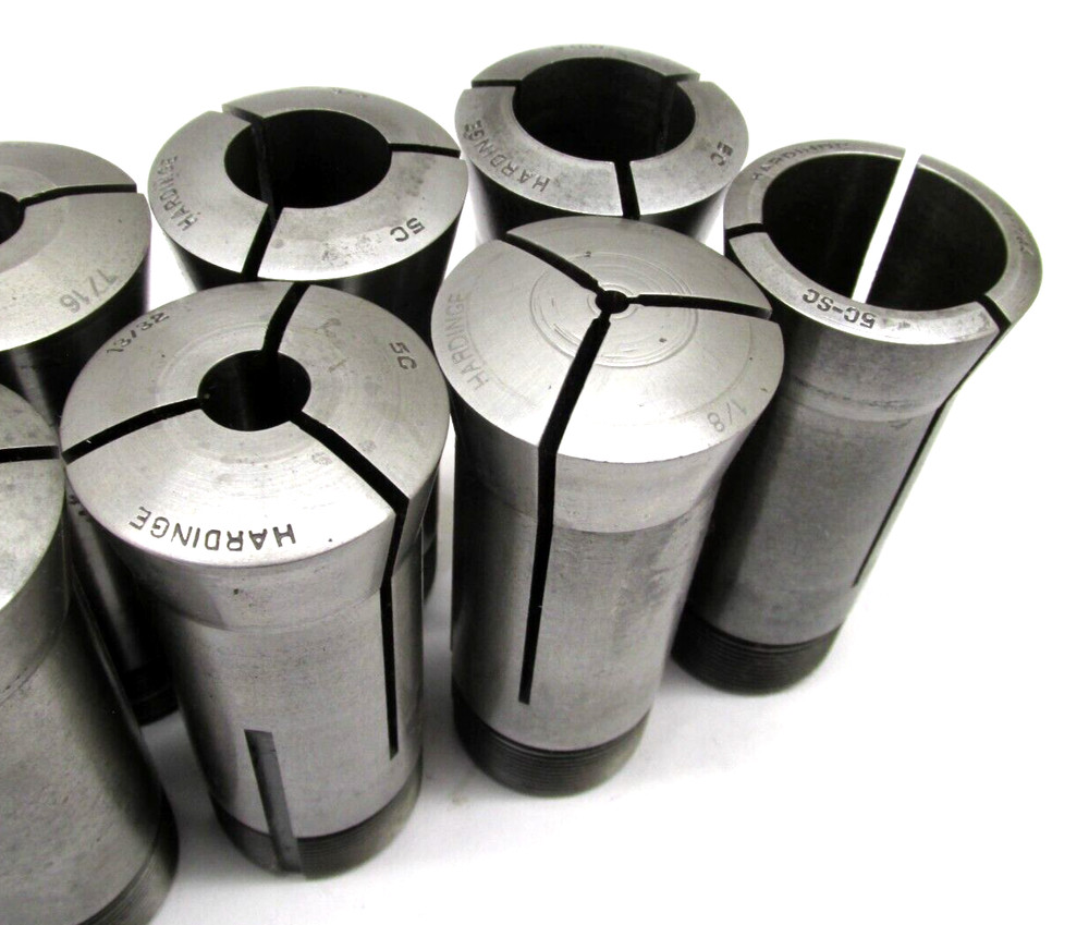 10 ASSORTED HARDINGE 5C ROUND COLLETS