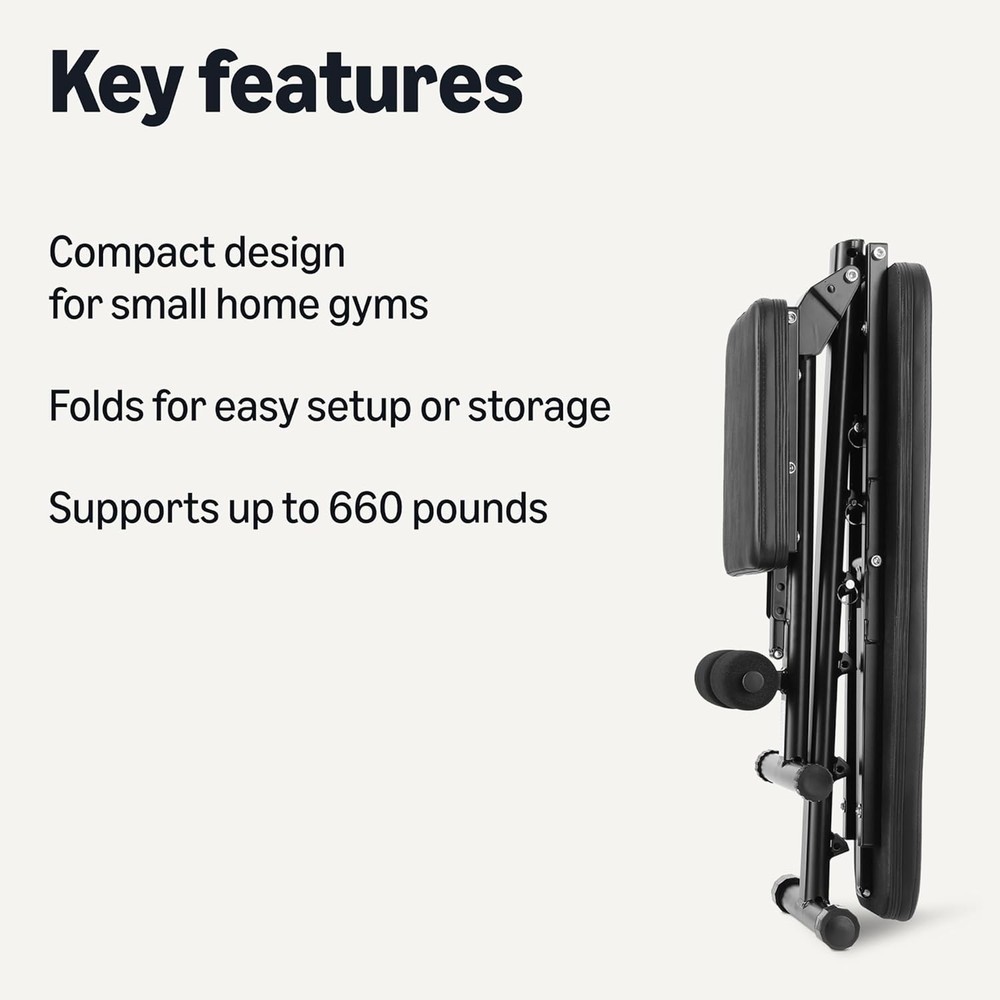 Adjustable Workout Weight Bench Press Foldable Home Gym Black