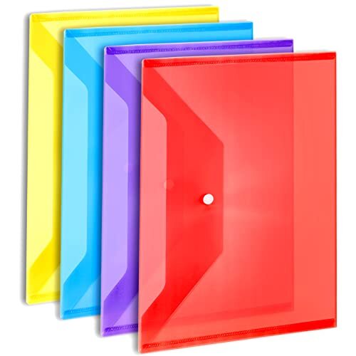 Plastic File Folders for Documents PCS File Folders, ASize Plastic Folders, 4