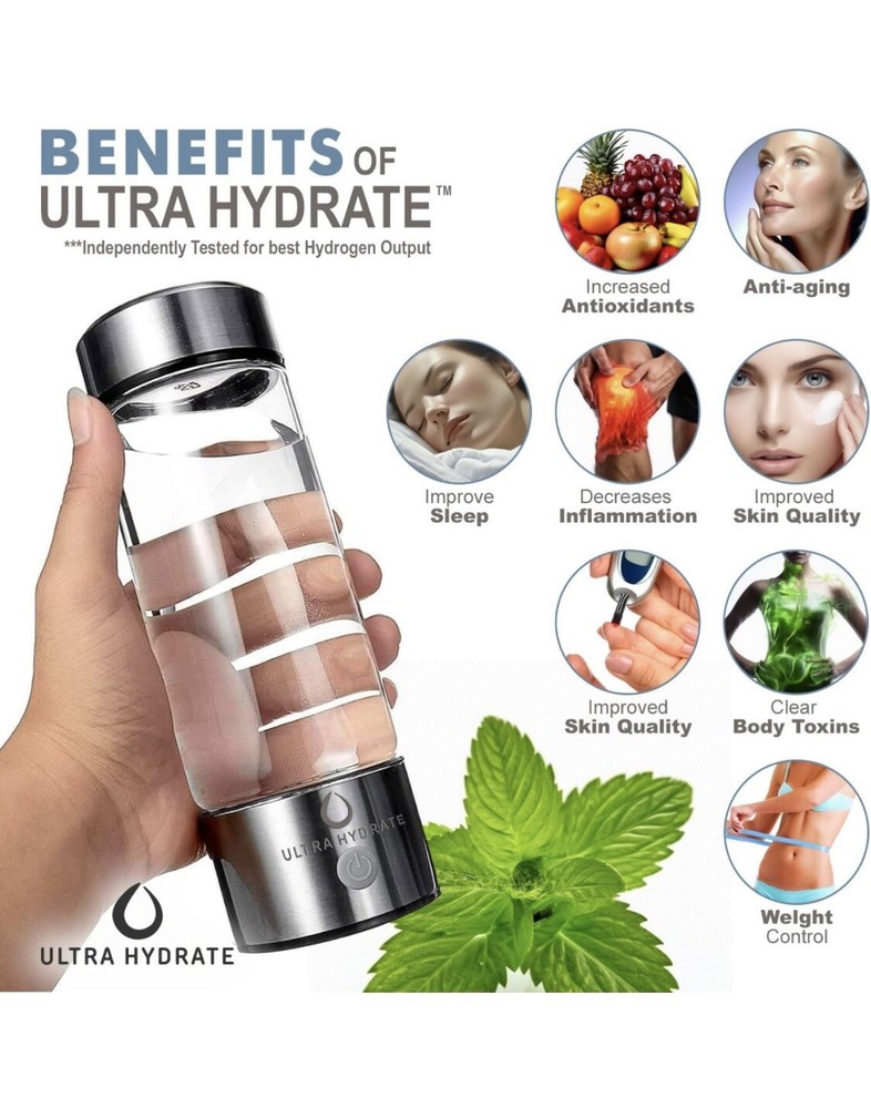 Ultra Hydrate Hydrogen Water Bottle Generator-BRAND NEW!!!
