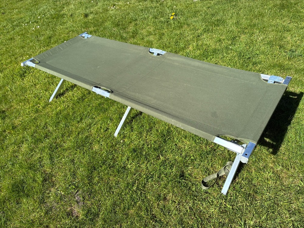 British Army Issue Folding  Cotbed complete with Zipped Carry Bag.