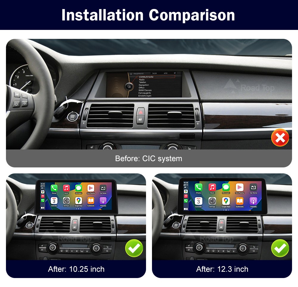 12.3" Wireless Carplay/Android Screen Multimedia For BMW X5 X6 E70 E71 2009-2013