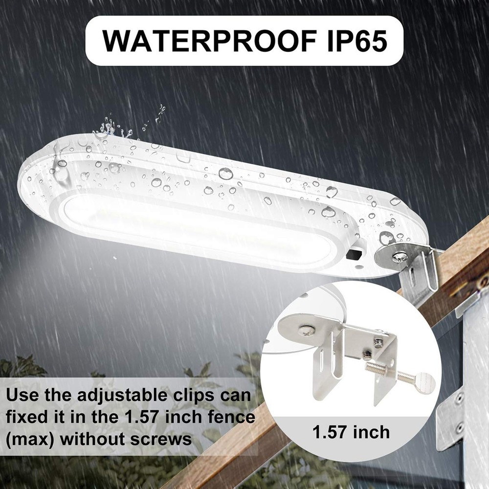 Solar Gutter Lights Outdoor Security Light, Waterproof Wall Sconces Lights Su...