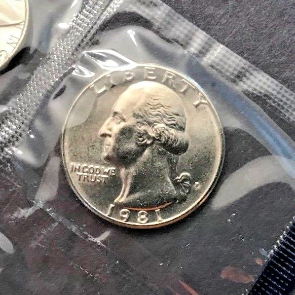 1981 P D S Washington Quarter In Mint Cello + PROOF