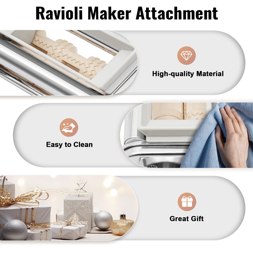 For KitchenAid Pasta Roller & Cutter Attachment Set & Ravioli Maker Stand Mixer