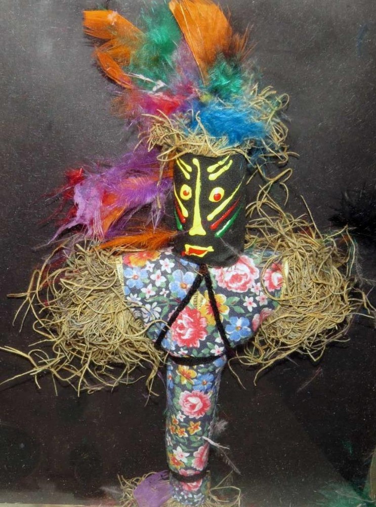 UNIQUE HANDMADE VOODOO DOLL IN FRAMED SHADOW BOX