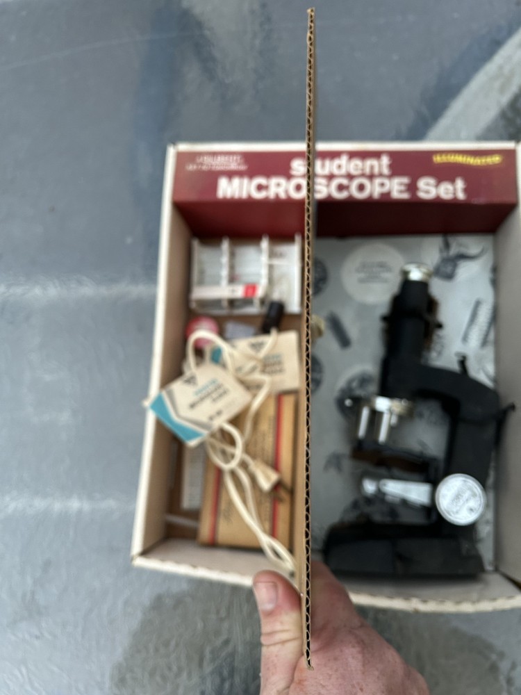 Vintage A.C. Gilbert Student Microscope Set Illuminated Complete w/ Box