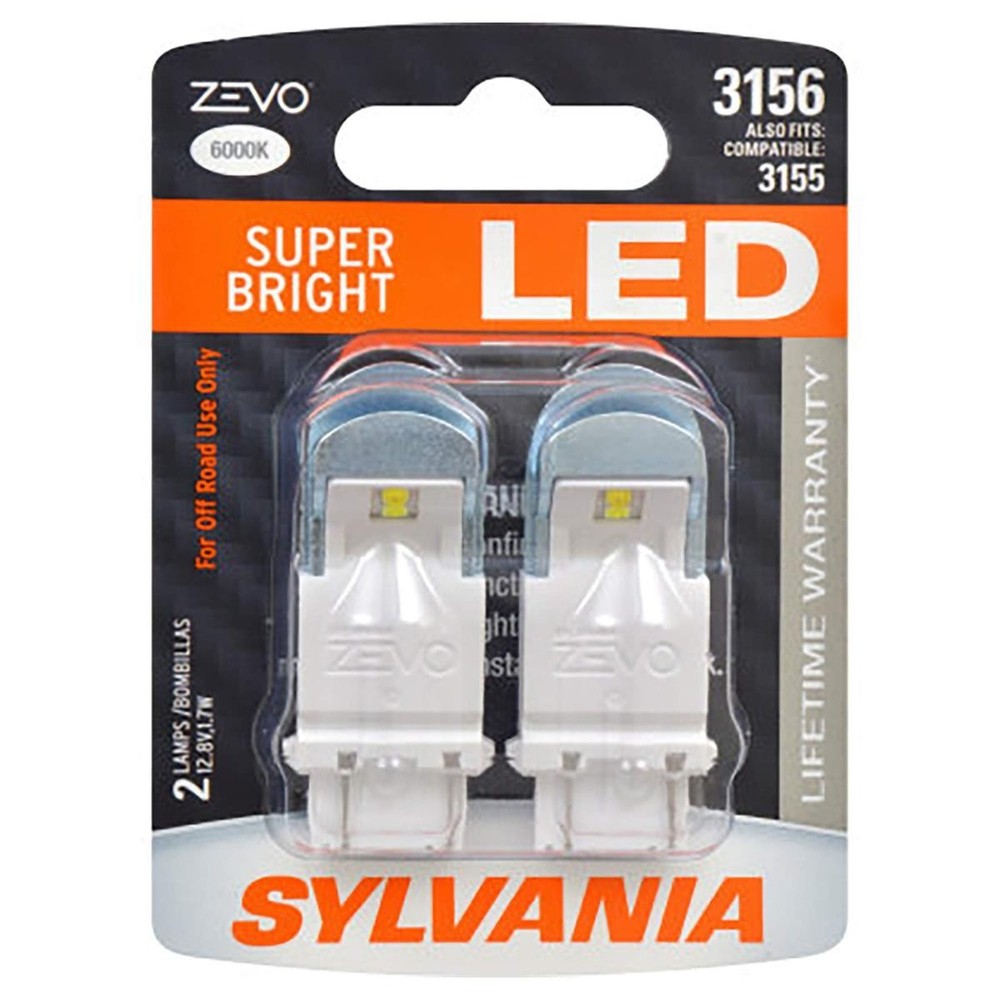 SYLVANIA 3156 ZEVO LED White Bulbs – Back-Up Reverse & DRL Lights (2 Pack)
