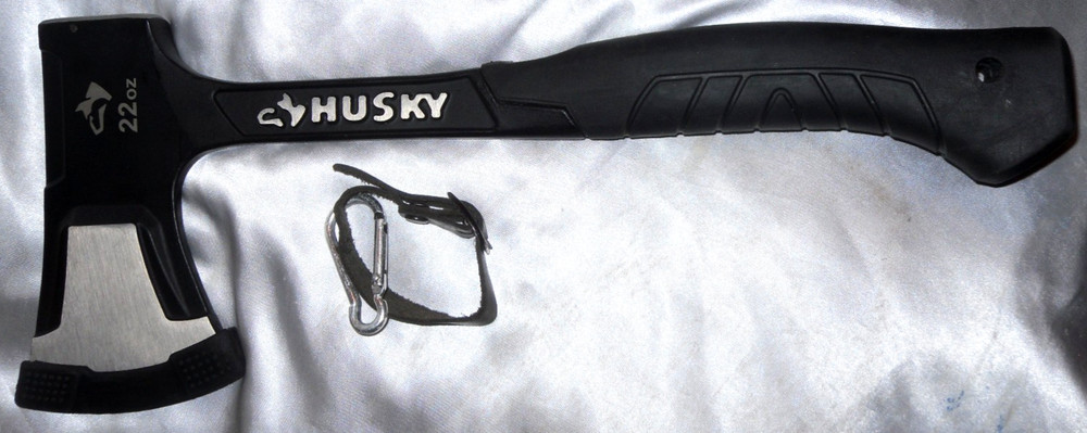 HUSKY 22 OUNCE HATCHET WITH GUARD AND BELT OR BACKPACK ADJUSTABLE STRAP