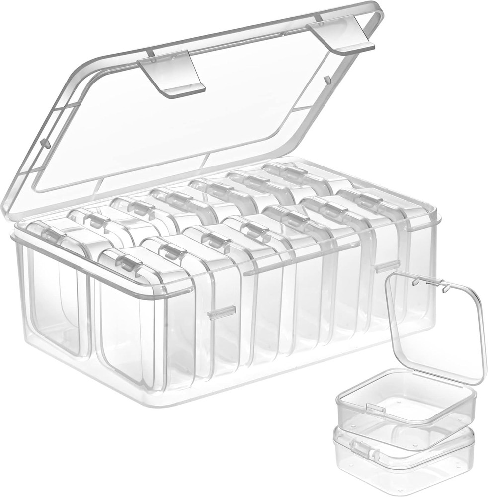 Stackable Plastic Jewelry Organizers - 15 Clear Boxes for Easy Access and Use