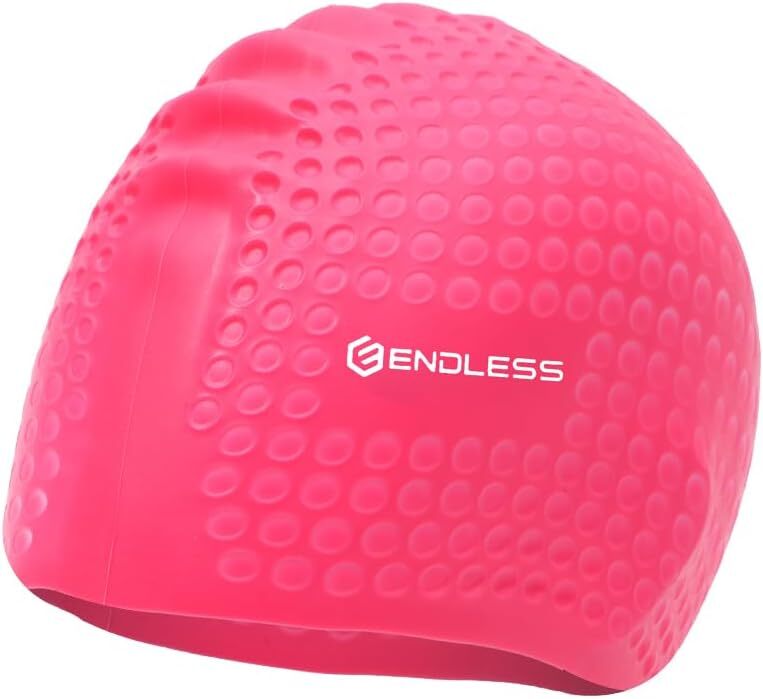 Endless EL1021 Comfortable Silicon Swimming Cap with Bubble Design | Pink