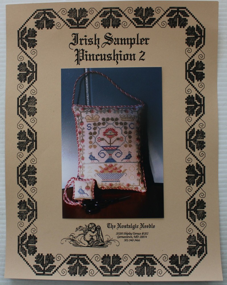 Irish Sampler Pincushion #2 - by Nostalgic Needle