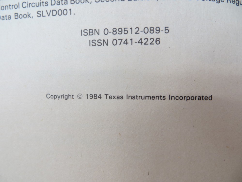 Linear Circuits Data Book 1984 Op Amps, Comparators, Timers... Texas Instruments