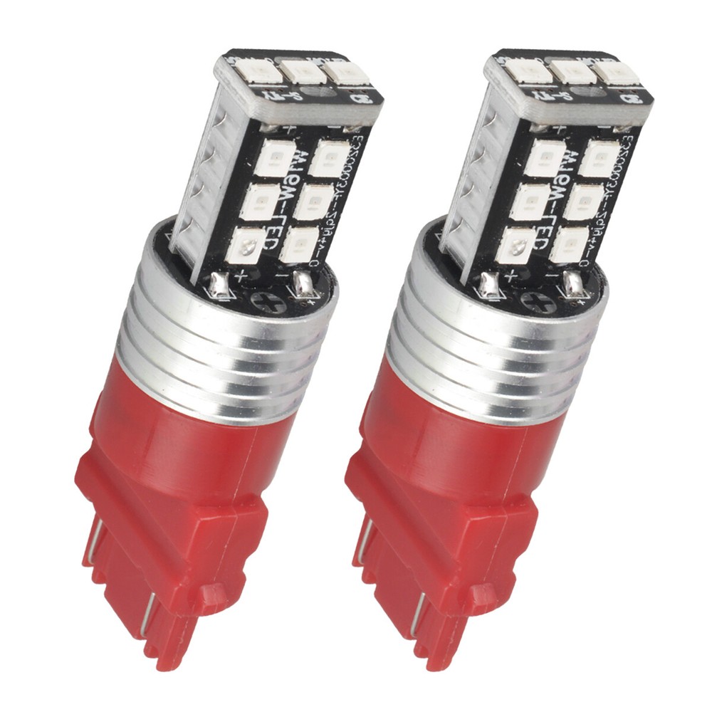 2x 3157 Red LED Bright Strobe Flash Blinking Brake Tail Stop Light/Parking Bulbs