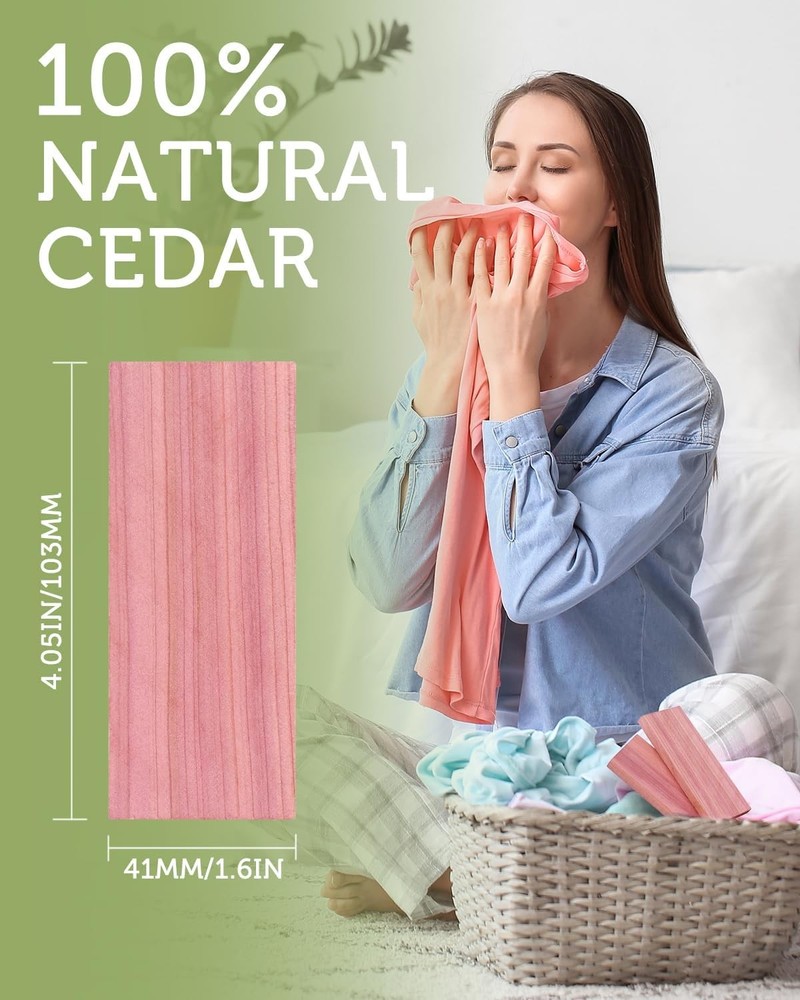 Cedar Blocks for Clothes Storage, 20 Pack Planks - Aromatic Scent Cedars Wood...