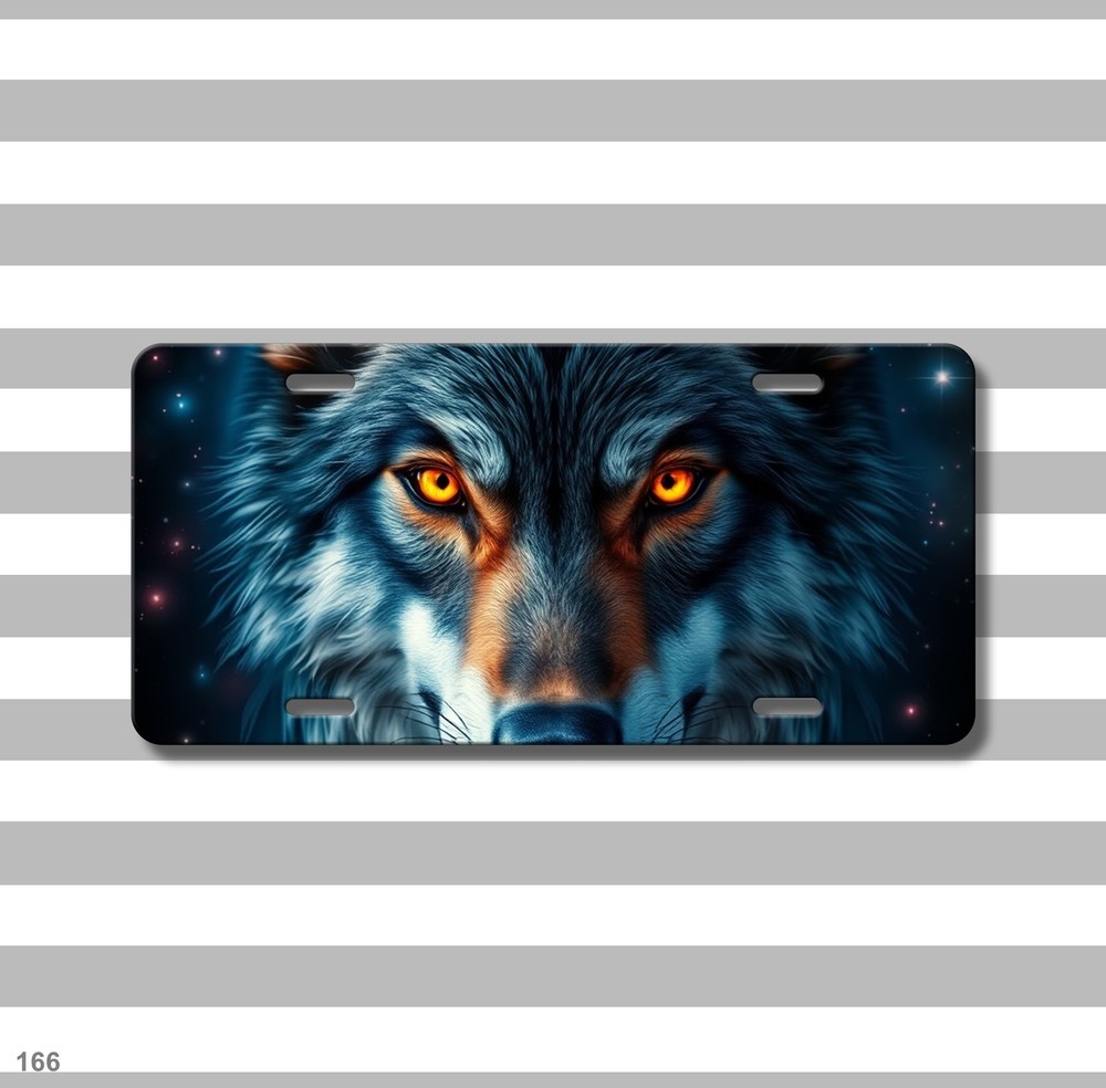 Powerful Wolf License Plate Your Text Front Plate Unique Gift