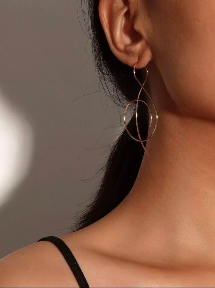 Treble Clef, Music Note Drop Gold Earrings