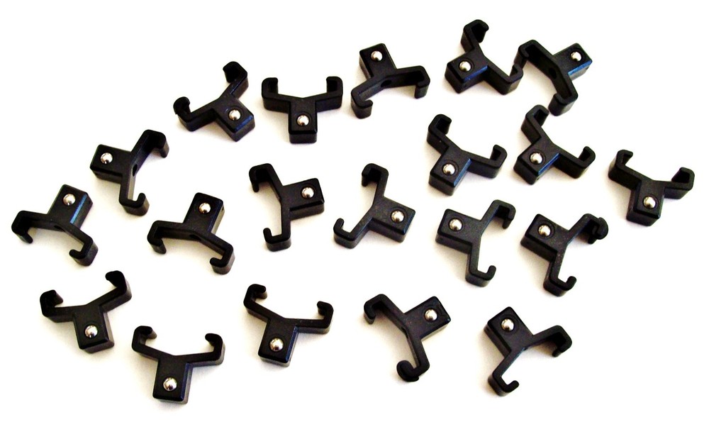20 GOLIATH INDUSTRIAL ABS 3/8" BLACK REPLACEMENT SOCKET RACK RAIL CLIPS SC38BL