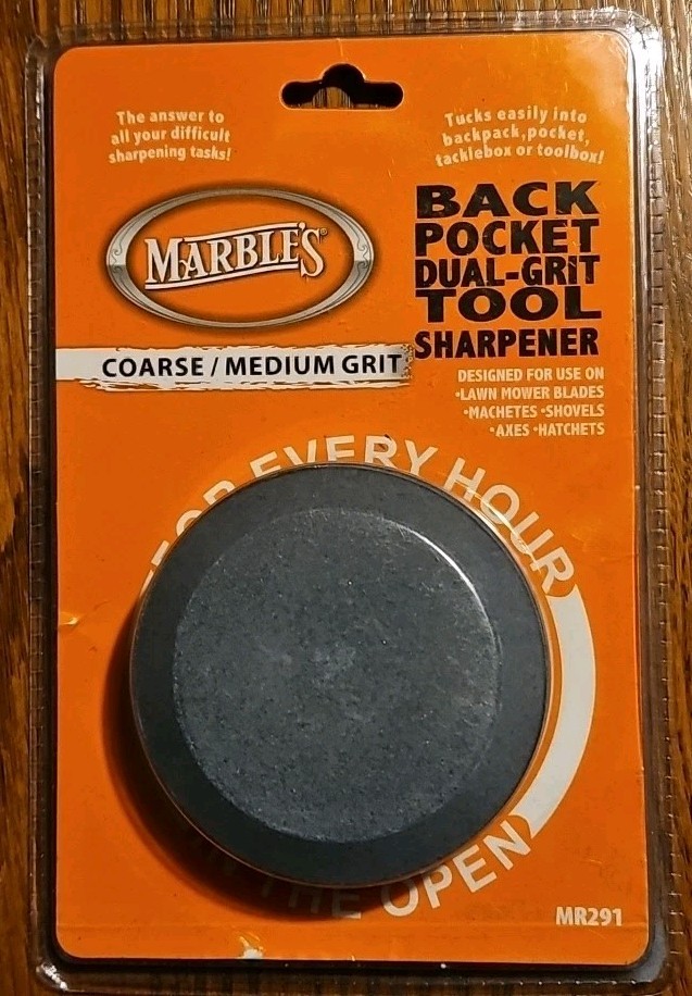 Marbles Back Pocket Sharpener Sharpening Stone Tool Coarse Medium Grit Sides