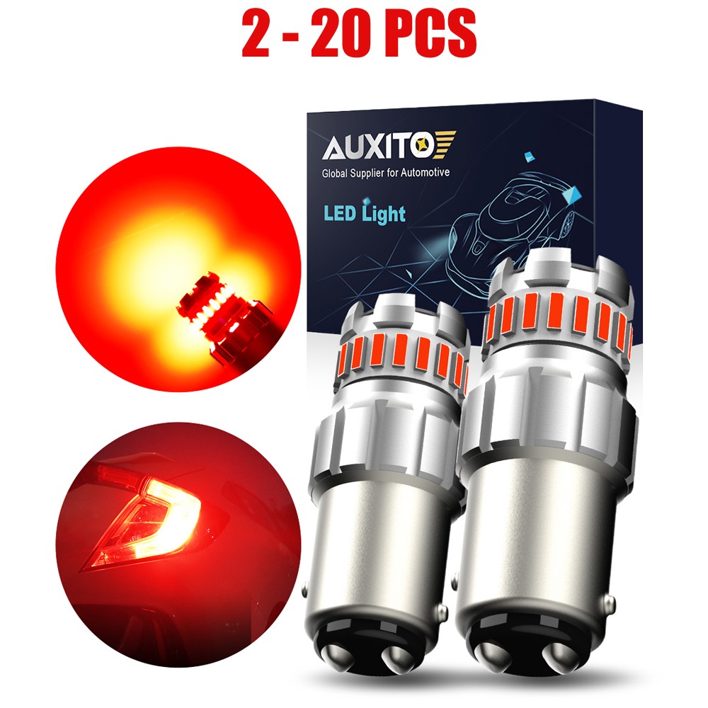2-20X LED 1157 Red Brake Bright Parking Tail Stop Light Bulb AUXITO Light BAY15D