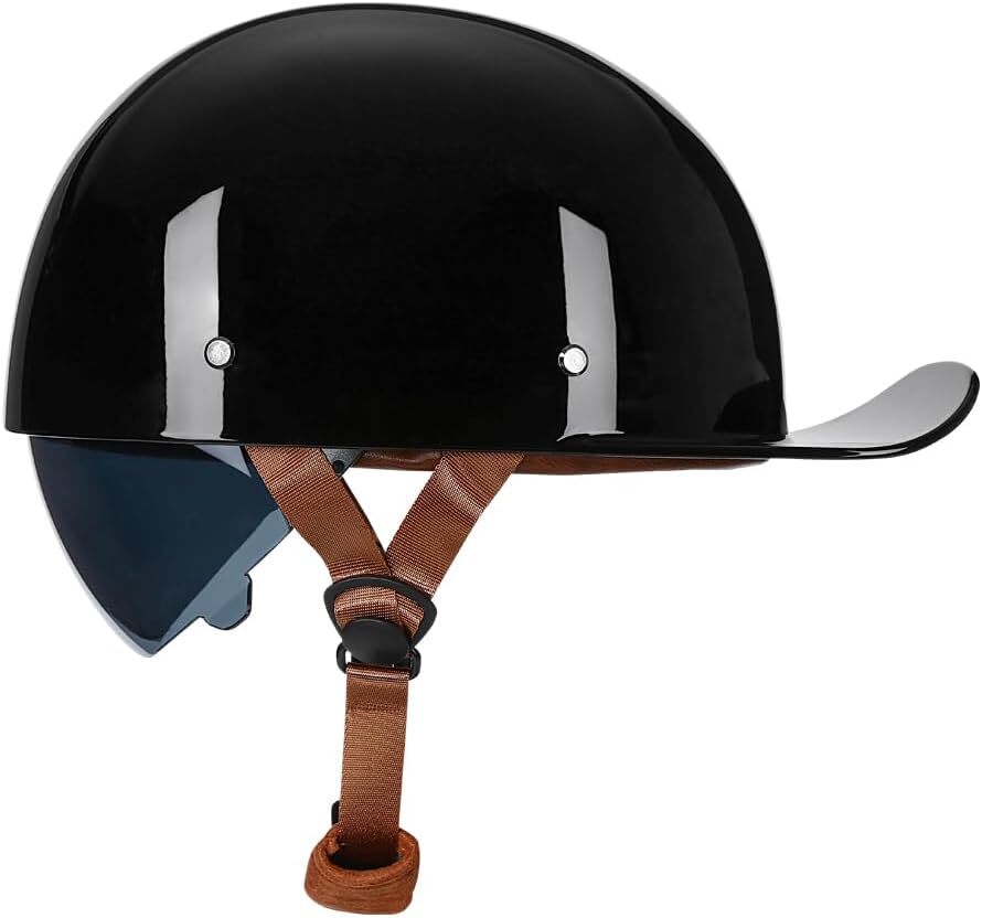 Vintage Motorcycle Helmet Baseball Cap Half Helmets with pull-down Lens DOT