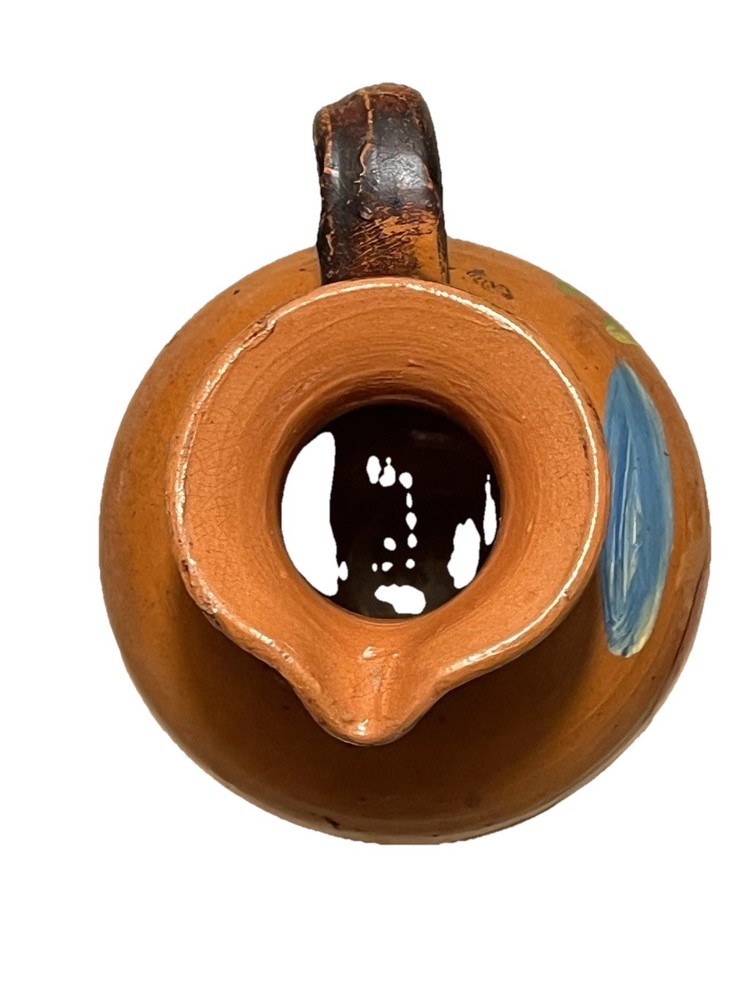 Jug , Terracotta Peruvian Spouted Jug- Vintage 5”