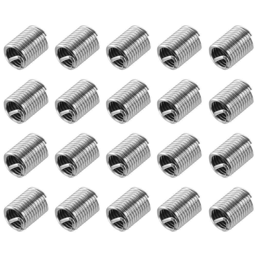 20pcs M6 x 1mm x 2D 304 Stainless Steel Wire Thread Inserts