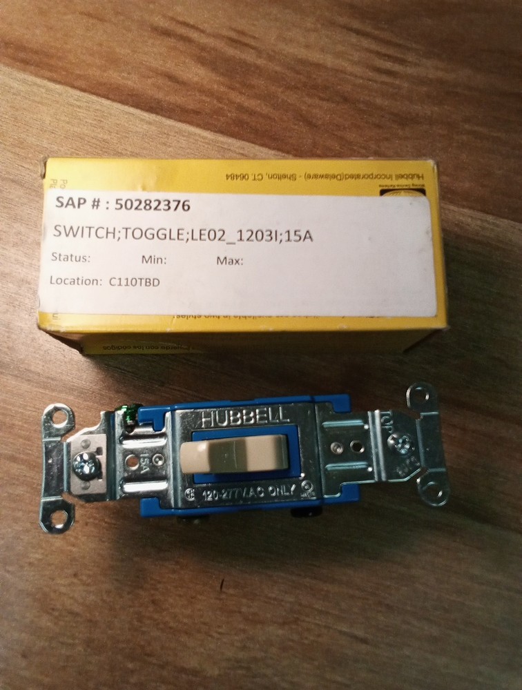 Hubbell Toggle Switch 50282376 Beige Switch