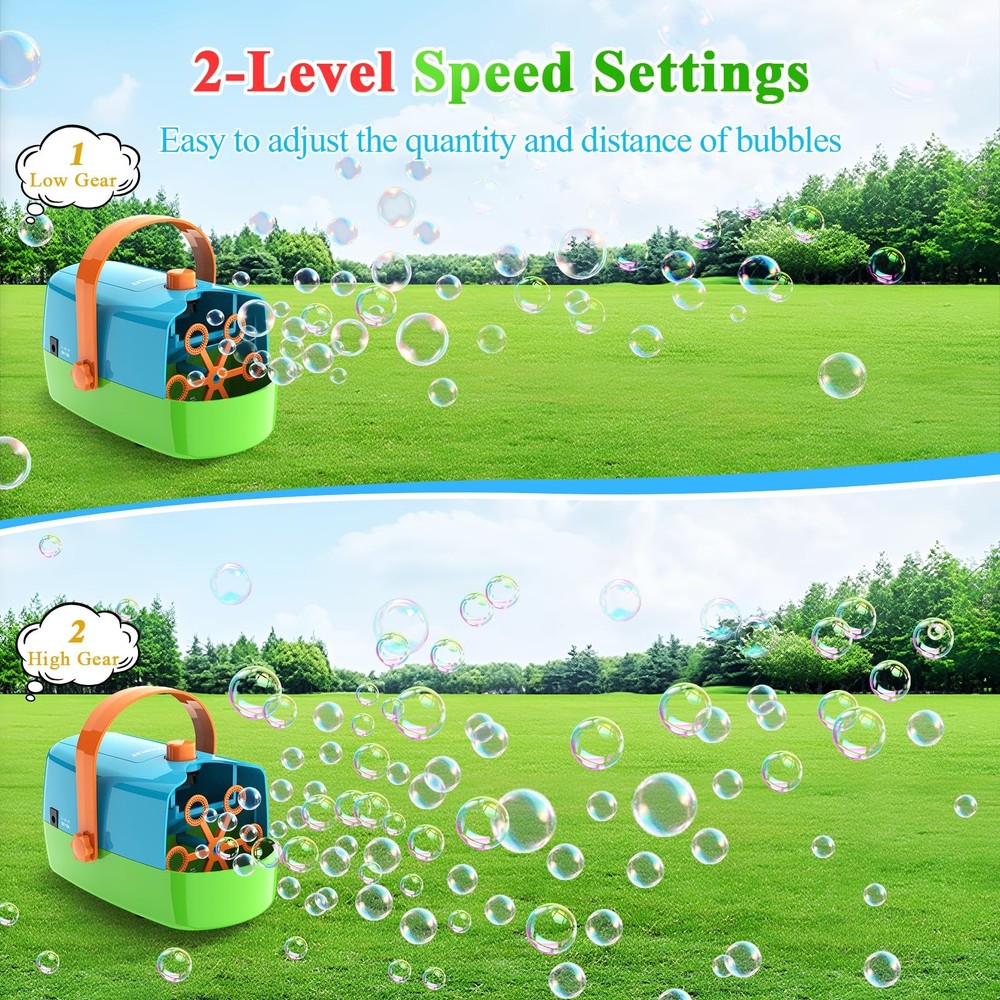 Bubble Machine, 3-in-1 Bubble Maker, Bubble Blower with 3 Bubble Wheels, Make...