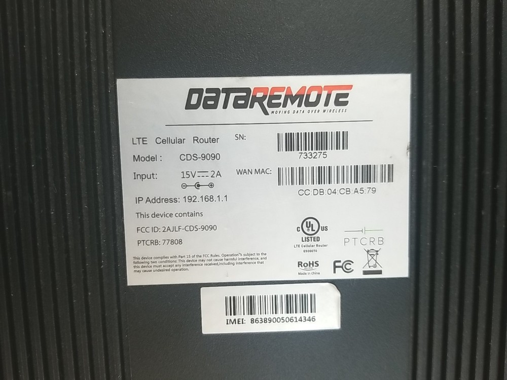 DATA REMOTE CDS-9090 Cellular Router UNIT ONLY. *READ⬇️*