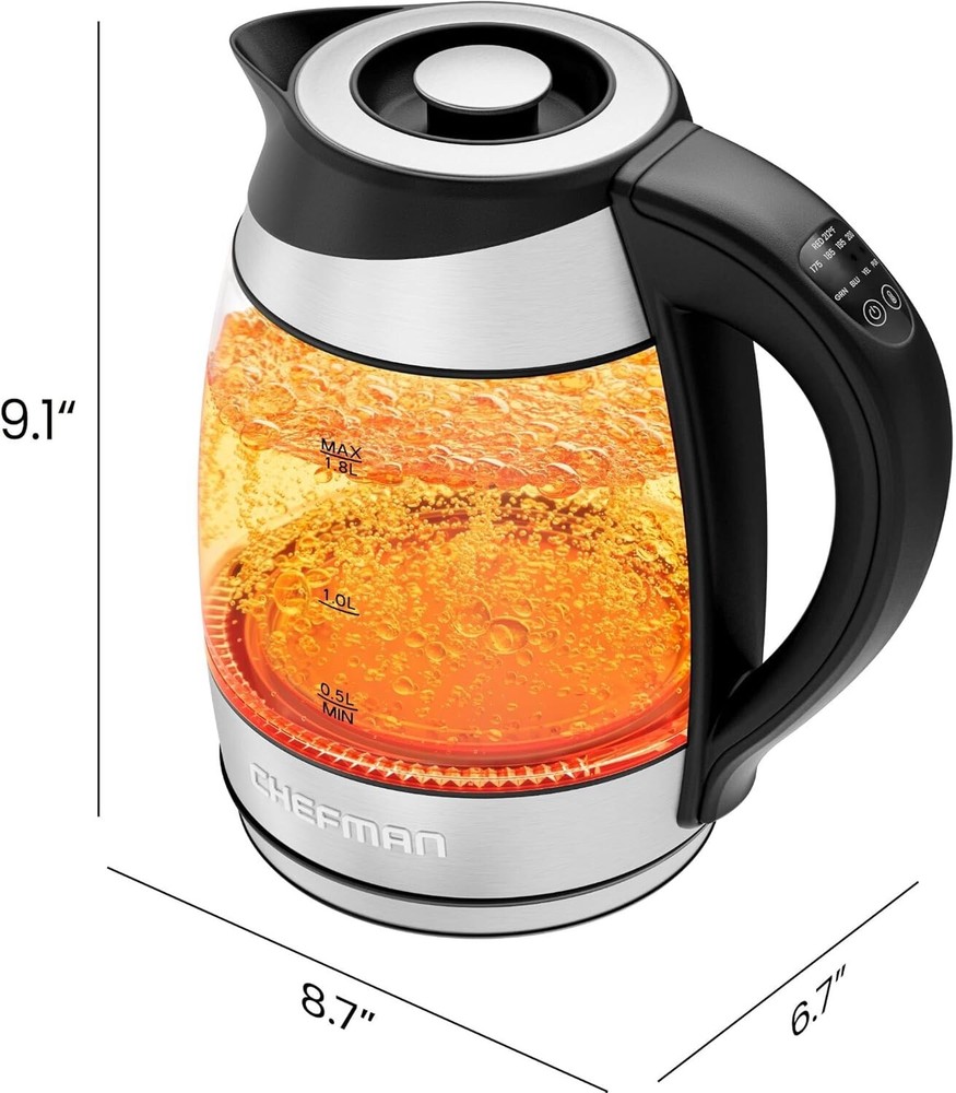 Premium Electric Kettle with Temperature Control & Removable Tea Infuser, 1.8L=