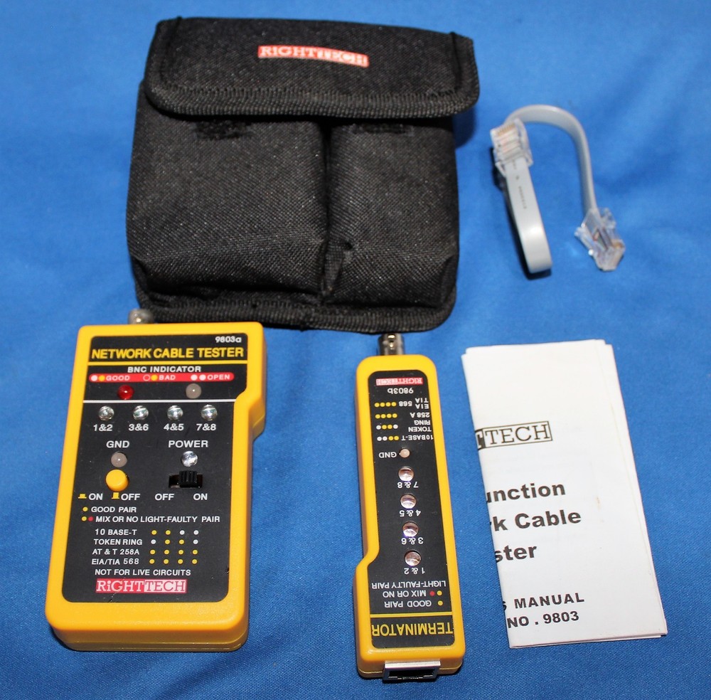 RightTech Tone Generator & Cable Probe Tracer Network Tester Kit 9803A