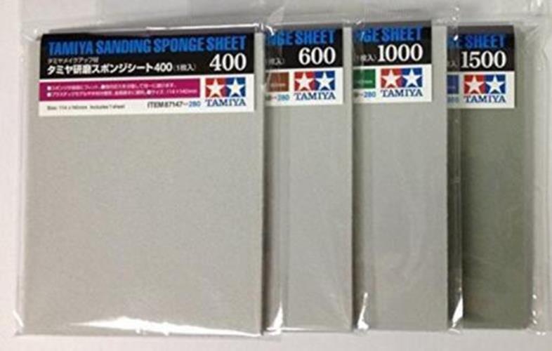 Tamiya Sanding Sponge Sheet 4-Type(#400,#600,#1000,#1500) Set