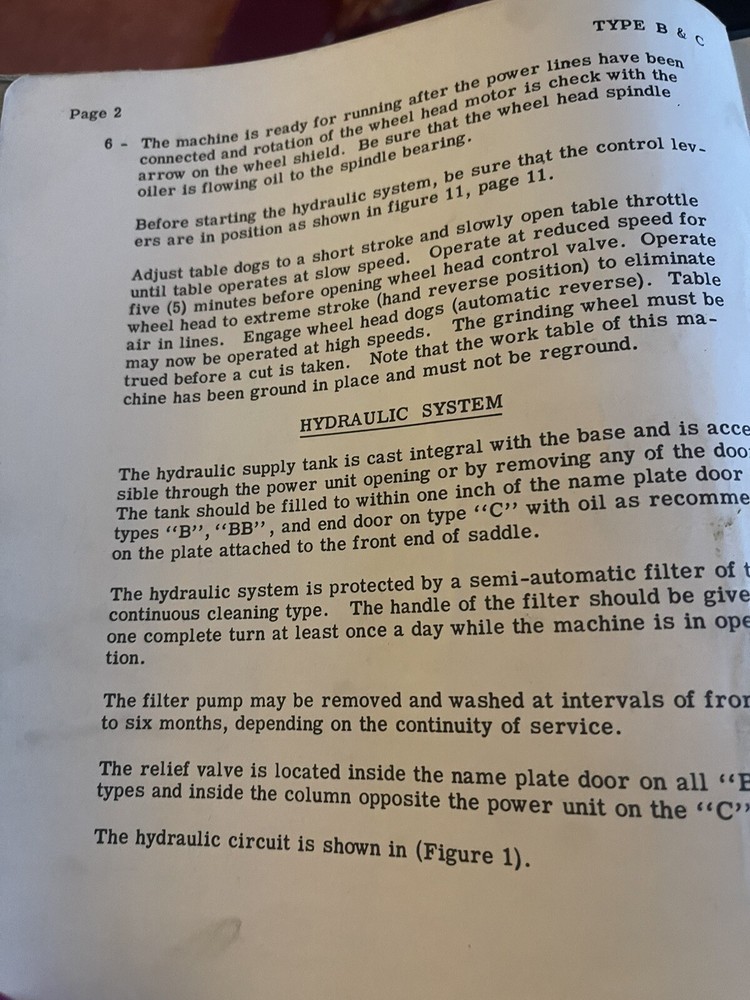 Operating Instructions Thompson Surface Grinding Machines