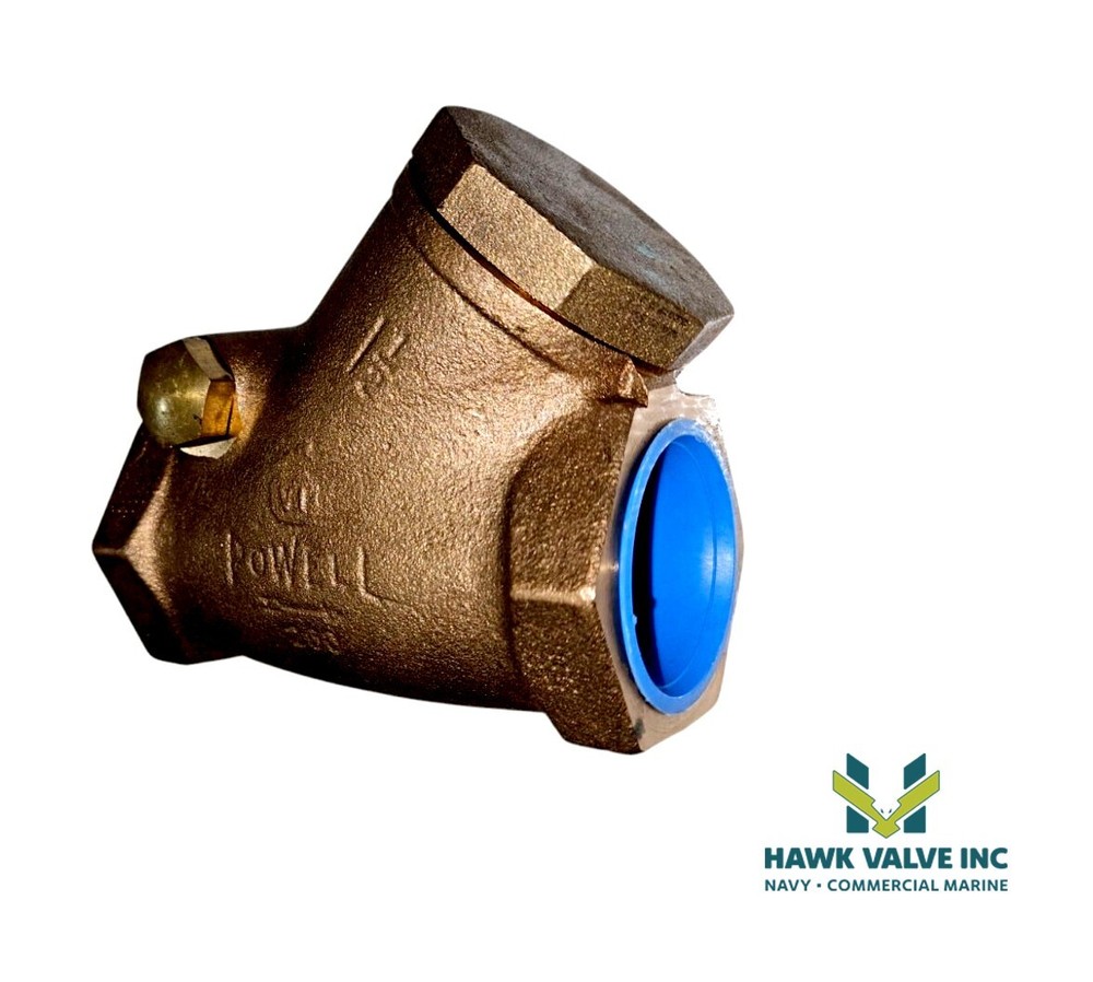 1-1/2" BRONZE 200 THREADED Y-PATTERN SWING CHECK VALVE - POWELL FIG.560