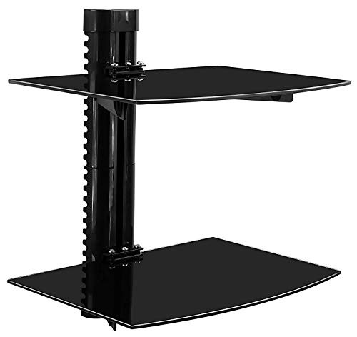 Floating Wall Mounted Shelf Bracket Stand for AV Receiver, Component, 2-shelf