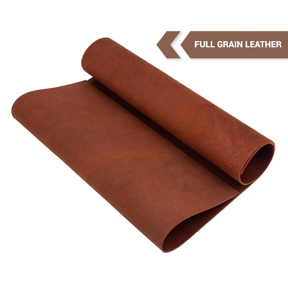 12''X24'' Genuine Brown Leather Sheets for Crafts - Square 2.0MM Thick Genuin...