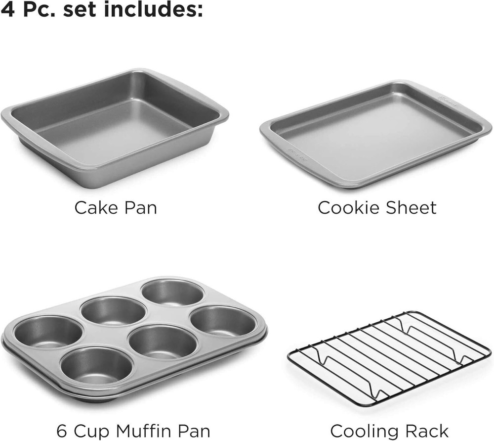 Versatile 4-Piece Toaster Oven Bakeware Set - Perfect for Individual Servings