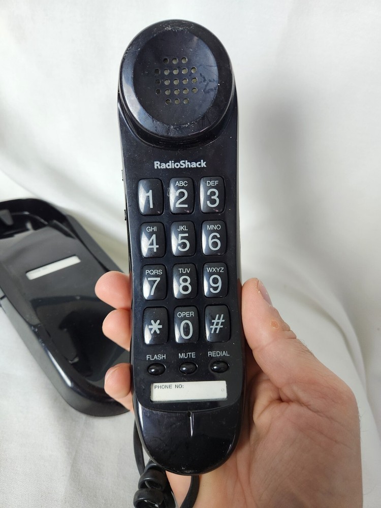 Radio Shack Big Button Trim Phone 43-3224 Black Untested B90