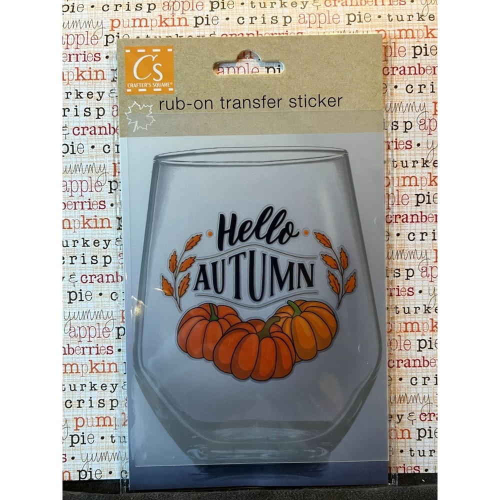 Crafters Square Rub on Transfers, "Hello Autumn", Fall Sticker