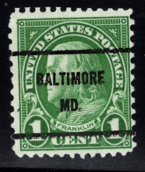 Centsational Precancel  - 1¢ 1927 SN 632 Baltimore MD - Type 61