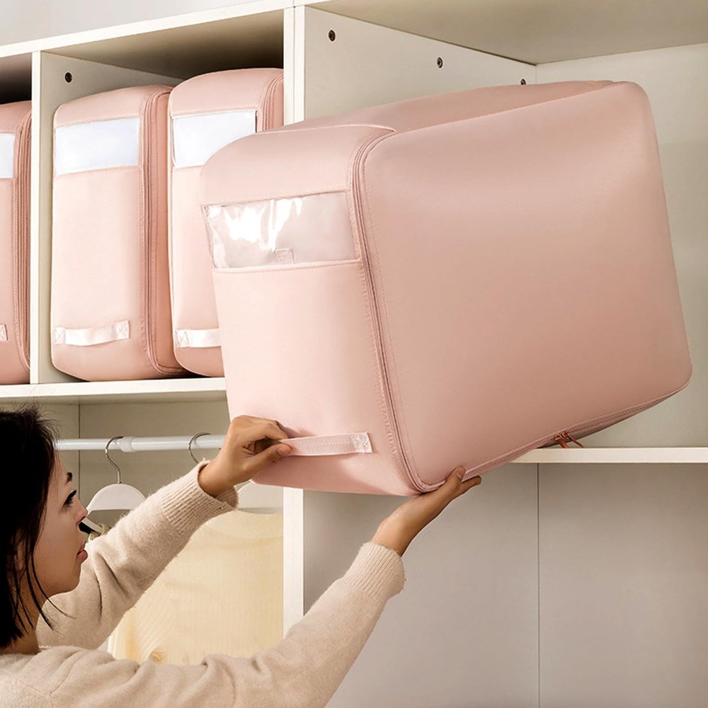 2pcs Ultra Space Saving Self Compression Organizer,compression storage bags f...