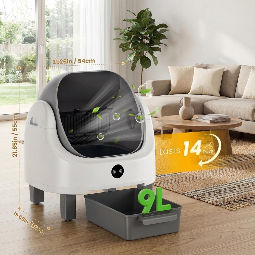 🔥Self Cleaning Cat Litter Box Automatic Multi-Cat 96L Large with APP Control