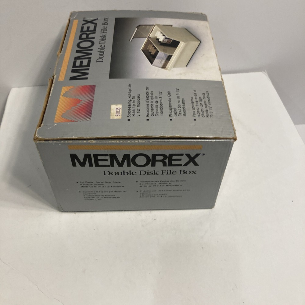 Memorex Double Disk File Box Vintage Holds 70 3 1/2” Microdisks
