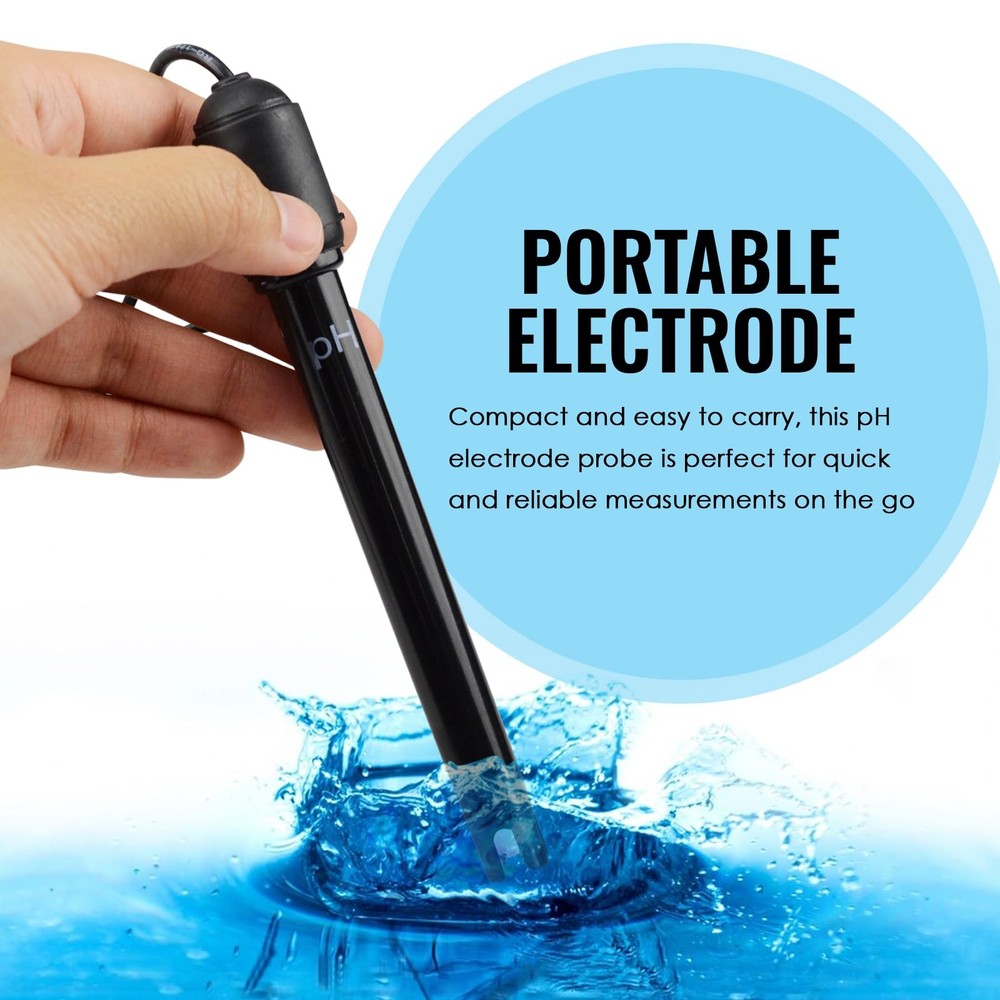 pH Electrode Probe BNC Connector 300cm Cable 014 pH Range Replacement Sensor