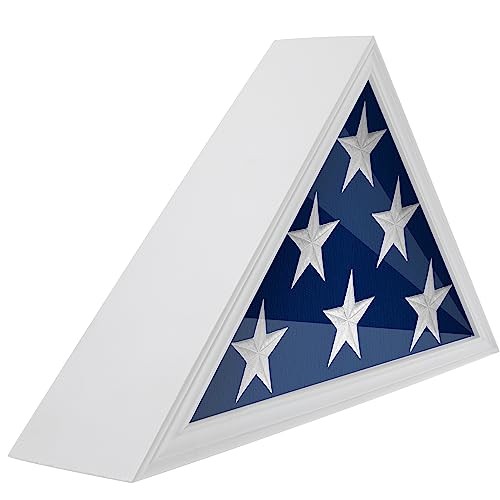 Solid Wood Flag Holder for American Veterans, Display Case for Folded American
