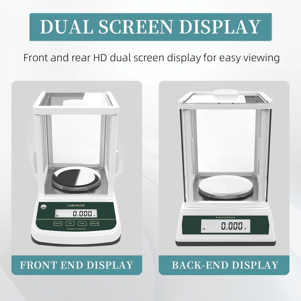 LABHOUSE Digital Analytical Balance(Dual Screen) High Precise 1mg 500g Lab Scale
