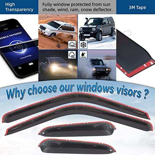 Smoke Window Visors Compatible with 1988-2000 C10