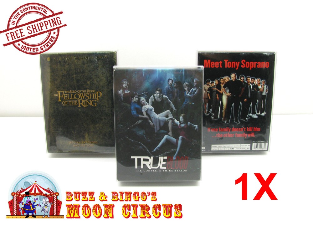 1x DVD OVERSIZED BOX SET (SIZE DVO D) - CLEAR PLASTIC PROTECTIVE BOX PROTECTOR