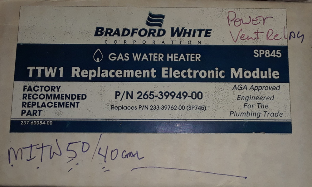 239-41383-00 / 265-39949-00 Bradford White Power Vent Ignition Module *NEW*